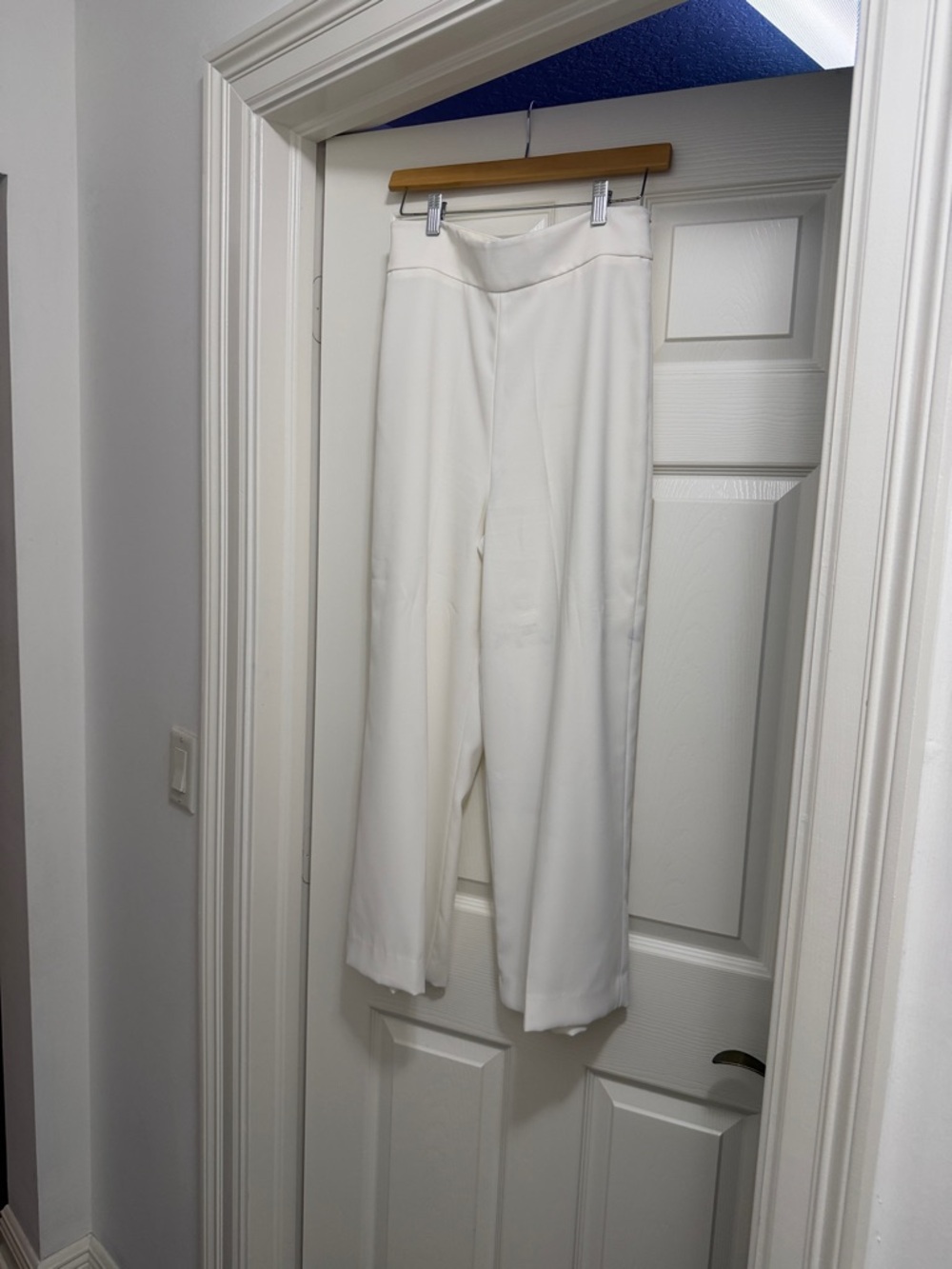 Zara White Wide-Leg Dress Trouser M